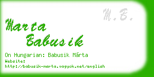 marta babusik business card